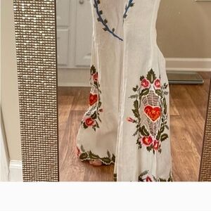 pure queen of hearts flare pants in white Size XS NWT Embroidered. Rare find